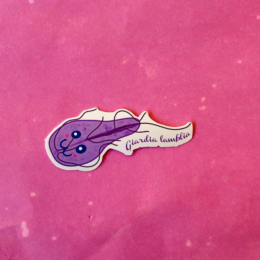 Adesivo giardia lamblia